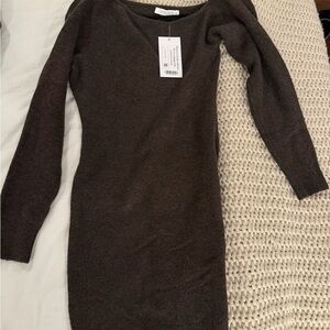 Brown mini sweater dress